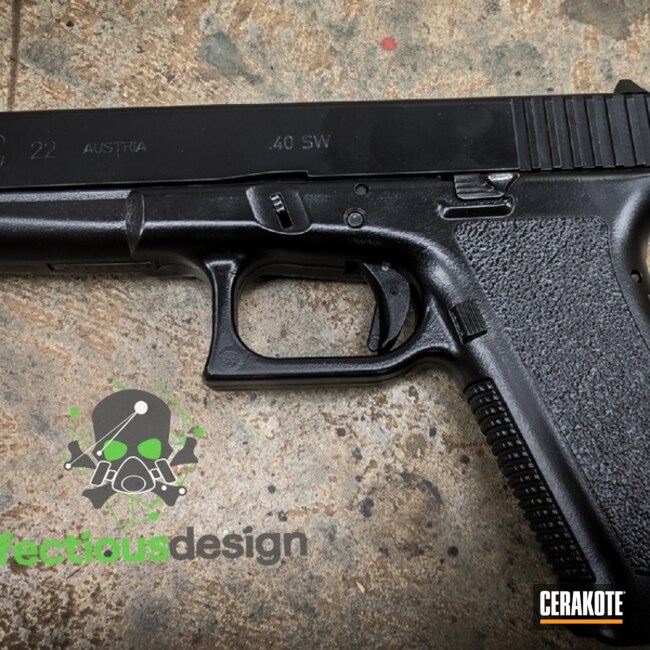 Cerakoted Glock 22 Handgun Finished With Cerakote Elite Blackout