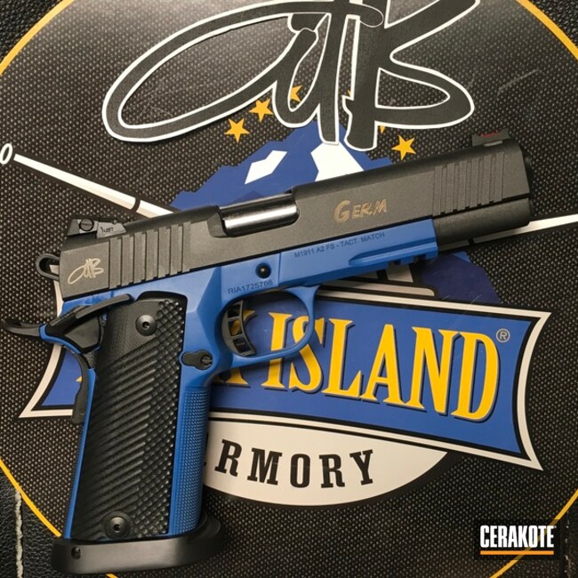 Cerakoted Cerakote Two Tone 1911 In Cobalt And Kel-tec Navy Blue