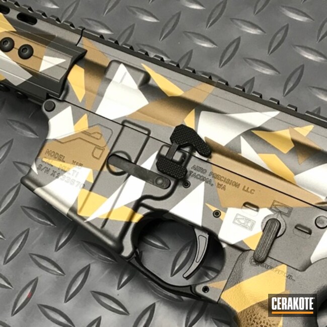 Cerakoted Custom Splinter Camo Finish On This Aero Precision Tactical Rifle