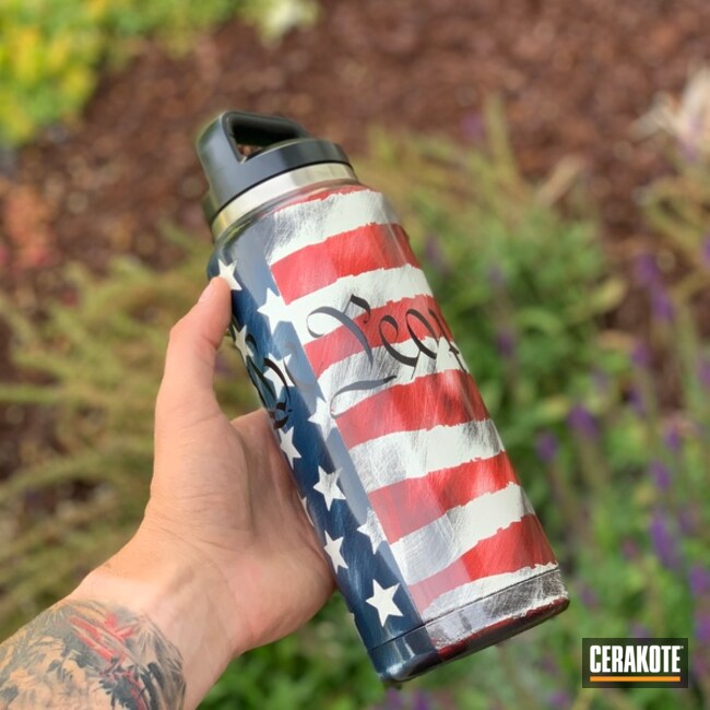 Cerakoted Yeti Cup With An American Flag Cerakote Finish