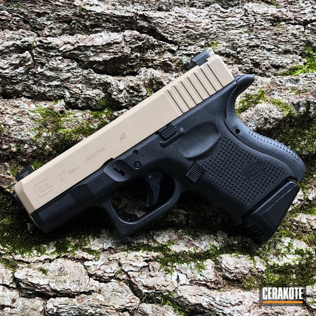 Cerakoted Gen 4 Glock 27 Handgun With Cerakote Desert Sand