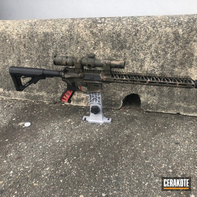 Cerakoted Ar-15 In A Custom Cerakote Multicam Finish