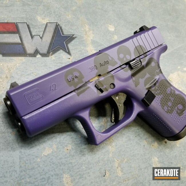 Cerakoted Cerakoted Glock 42 Using Bright Purple And Graphite Black