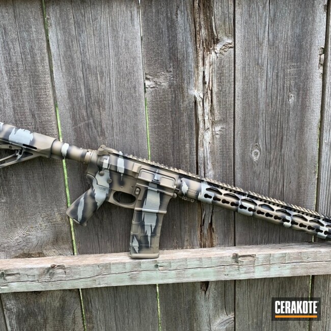 Cerakoted Ar_15 In A Cerakote Torn Reptile Camo Finish